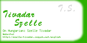 tivadar szelle business card